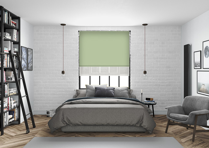 Rimini (Blackout), Mint & Optima Chiffon - Double Roller Blind - Image 5